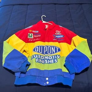 Vintage Jeff Gordon NASCAR DuPont Rainbow Warrior Jacket Size Large